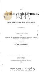 DIE REPTILIEN UND AMPHIBIEN DER NORDWESTDEUTSCHEN BERGLANDE 1893 PDF电子版封面 W.WOLTERSTORFF