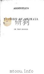 ARISTOTLE‘S HISTORY OF ANIMALS IN TEN BOOKS PDF电子版封面 RICHARD CRESSWELL