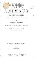 DE LA VARIATION DES ANIMAUX ET DES PLANTES  TOME 1     PDF电子版封面     