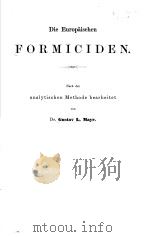 DIE EUROPAISCHEN FORMICIDEN     PDF电子版封面     