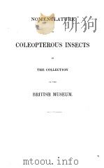 NOMENCLATURE OF COLEOPTEROUS INSECTS IN THE COLLECTION OF THE BRITISH MUSEUM PART 2 HYDROCANTHARI PDF电子版封面