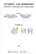 VITAMINS AND HORMONES ADVANCES IN RESEARCH AND APPLICATIONS VOLUME VII PDF电子版封面 ROBERT S.HARRIS KENNETH V.THI