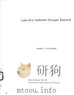 LAKE ERIE SEDIMENT OXYGEN DEMAND PDF电子版封面 FREDRIC C.LEUTHEUSER