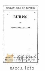 ENGLISH MEN OF LETTERS BURNS 1910 PDF电子版封面