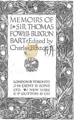 MEMOIRS OF SIR THOMAS FOWELL BUXTON BART EDITED PDF电子版封面 Charles Buxton