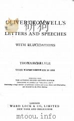 OLIVER CROMWELL'S LETTERS AND SPEECHES 1846 PDF电子版封面 THOMAS CARLYLE