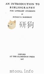 AN INTROKUCTION TO BIBLIOGRAPHY（1927 PDF版）
