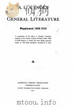A.L.A. INDEX TO GENERAL LITERATURE 1914 PDF电子版封面