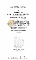 THE HARVARD CLASSICS LETTERS OF MARCUS TULLIUS CICERO VOLUME 9 1909 PDF电子版封面 CHARLES W ELIOT LLD