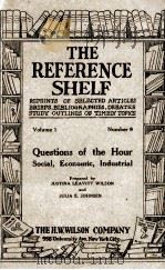 THE REFERENCE SHELF VOLUME 1 NUMBER 9 1923 PDF电子版封面