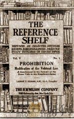 THE REFERENCE SHELF VOLUME 5 NUMBER 1 1923 PDF电子版封面