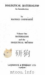 dialectical materialism an introduction volume one PDF电子版封面