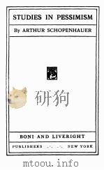 STUDIES IN PESSIMISM     PDF电子版封面     