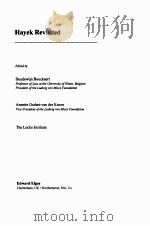 HAYEK REVISITED     PDF电子版封面  1858984491   