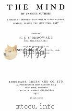 THE MIND 1927 PDF电子版封面