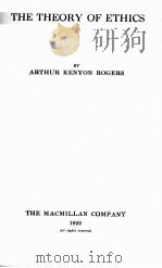 The theory of ethics 1922 PDF电子版封面