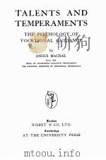 TALENTS AND TEMPERAMENTS（1932 PDF版）
