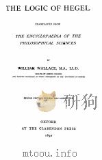 The logic of hegel（1892 PDF版）