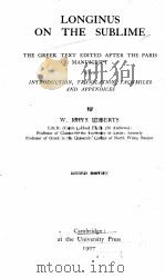 LONGINUS ON THE SUBLIME 1907 PDF电子版封面 W.PIIYS ROBERTS