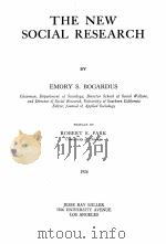 THE NEW SOCIAL RESEARCH 1926 PDF电子版封面