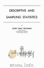 Descriptive and sampling statistics. PDF电子版封面