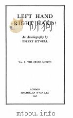 LEFT HAND RIGHT HAND! VOL.I:THE CRUEL MONTH 1947 PDF电子版封面