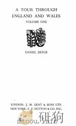 A TOUR THROUGH ENGLAND AND WALES VOLUME ONE（1928 PDF版）