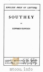 SOUTHEY 1879 PDF电子版封面 EDWARD DOWDEN