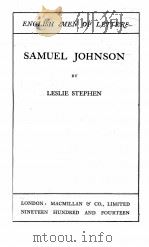 samuel johnson 1914 PDF电子版封面