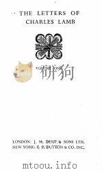 THE LETTERS OF CHARLES LAMB VOLUME ONE（1909 PDF版）