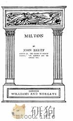 MILTON 1923 PDF电子版封面 JOHN BAILEY
