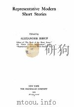 REPRESENTATIVE MODERN SHORT STORIES（1929 PDF版）