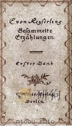 GESAMMELTE ERZAHLUNGEN (V. 1) 1922 PDF电子版封面 G.V. KEYSERLING
