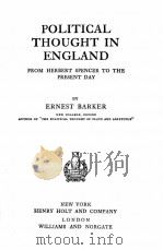 POLITICAL THOUGHT IN ENGLAND PDF电子版封面 ERNEST BARKER