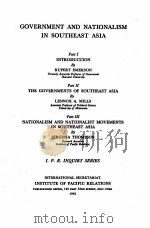 GOVERNMENT AND NATIONALISM IN SOUTHEAST ASIA（1942 PDF版）