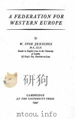 A FEDERATION FOR WESTERN EUROPE（1940 PDF版）