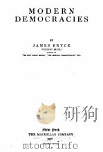 MODERN DEMOCRACIES VOLUME 2   1927  PDF电子版封面    JAMES BRYCE 