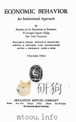 ECONOMIC BEHAVIOR AN INSTITUTIONAL APPROACH VOLUME 2（1931 PDF版）
