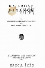 RAILROAD FINANCE VOLUME 9（1922 PDF版）