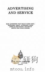 THE SHAW BANKING SERIES ADVERTISING AND SERVICE   1918  PDF电子版封面     