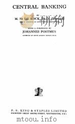 CENTRAL BANKING PDF电子版封面 M.H. DE KOCK