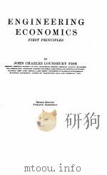 ENGINEERING ECONOMICS FIRST PRINCIPLES     PDF电子版封面     