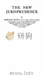 THE NEW JURISPRUDENCE PDF电子版封面 EDWARD JENKS