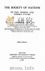 THE SOCIETY OF NATIONS FIRST EDITION（1919 PDF版）