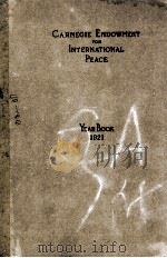 CARNEGIE ENDOWMENT FOR INTERNATIONAL PEACE 1921   1921  PDF电子版封面     