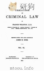 A TREATISE ON CRIMINAL LAW VOLUME III 1912 PDF电子版封面