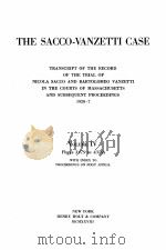 THE SACCO-VANZETTI CASE VOLUME IV PDF电子版封面