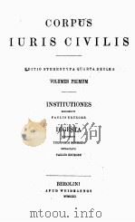 DIGESTA IUSTINIANI AUGUSTI VOLUME I     PDF电子版封面    TH. MOMMSEN 