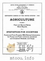 AGRICULTURE SIXTEENTH CENSUS OF THE UNITED STATES 1940 VOLUME I PART 2 1942 PDF电子版封面