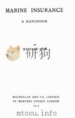 MARINE INSURANCE A HANDBOOK（1917 PDF版）